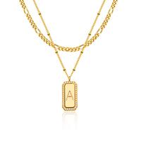 Fettero Dainty Layered Initial Necklaces for Women Trendy Figaro Chain Necklace Initials Necklace initial letter pendant neck...