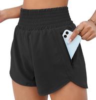 BMJL Women's Athletic Shorts High Waisted Running Shorts Pocket Sporty Shorts Gym Elastic Workout Shorts