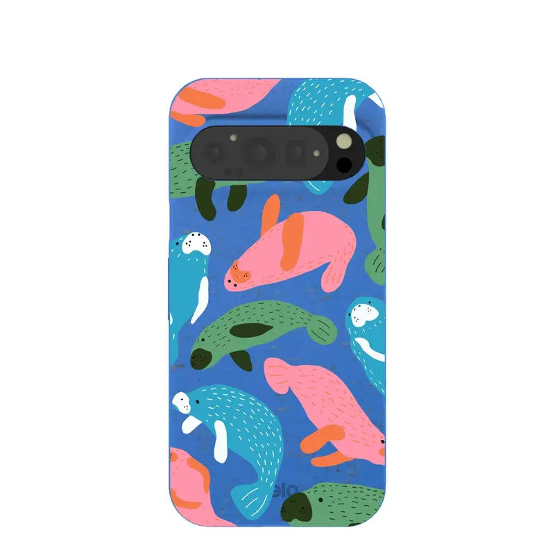 Electric Blue Sea Cows Google Pixel 9/9 Pro Case