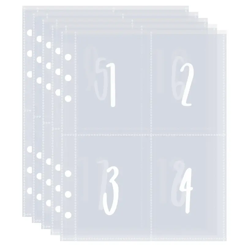 Budget Planner Replacement Insert Without Cover, 25pcs Clear A5 Binder Insert, Loose Leaf Binder Insert, Money Saving Envelop...