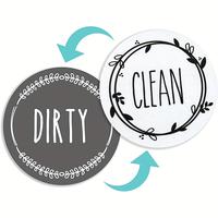 Dishwasher Magnet Clean Dirty Sign, Farmhouse Rustic Clean Dirty Magnet for Dishwasher, Dirty Clean Dishwasher Magnet, Double...