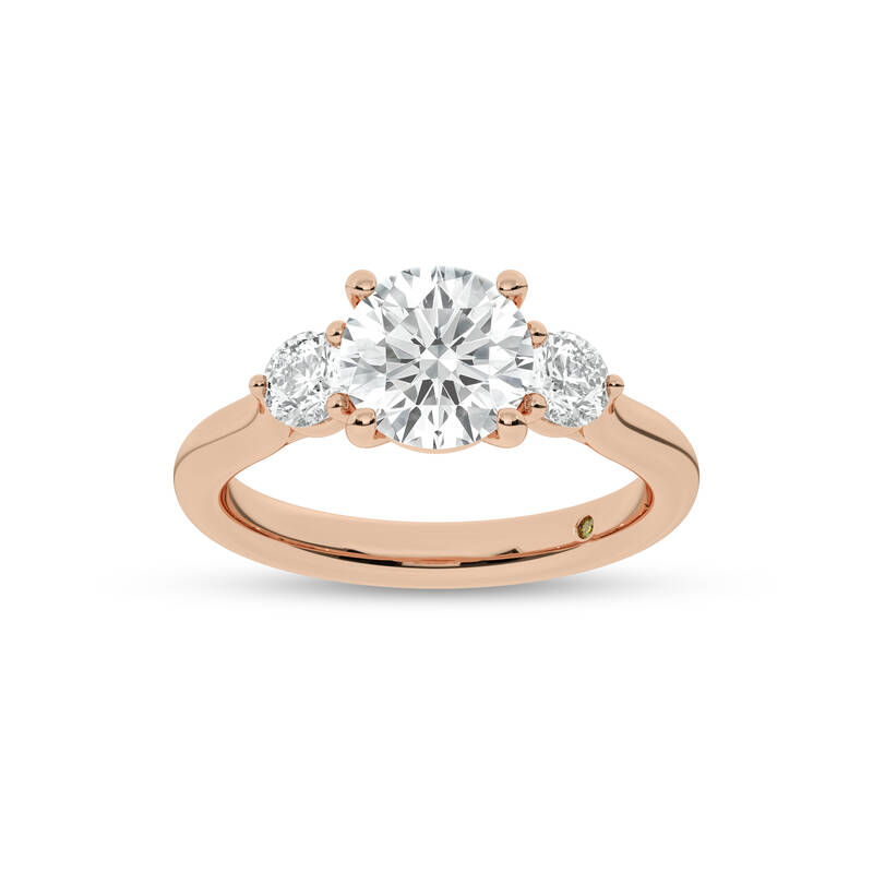Aevum Classic Three Stone Round Lab Grown Diamond Engagement Ring | 14K Rose Gold 3 1/2 CT. TW.