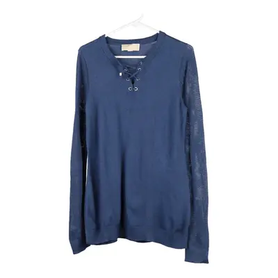 Michael Kors Long Sleeve Top - Medium Blue Cotton