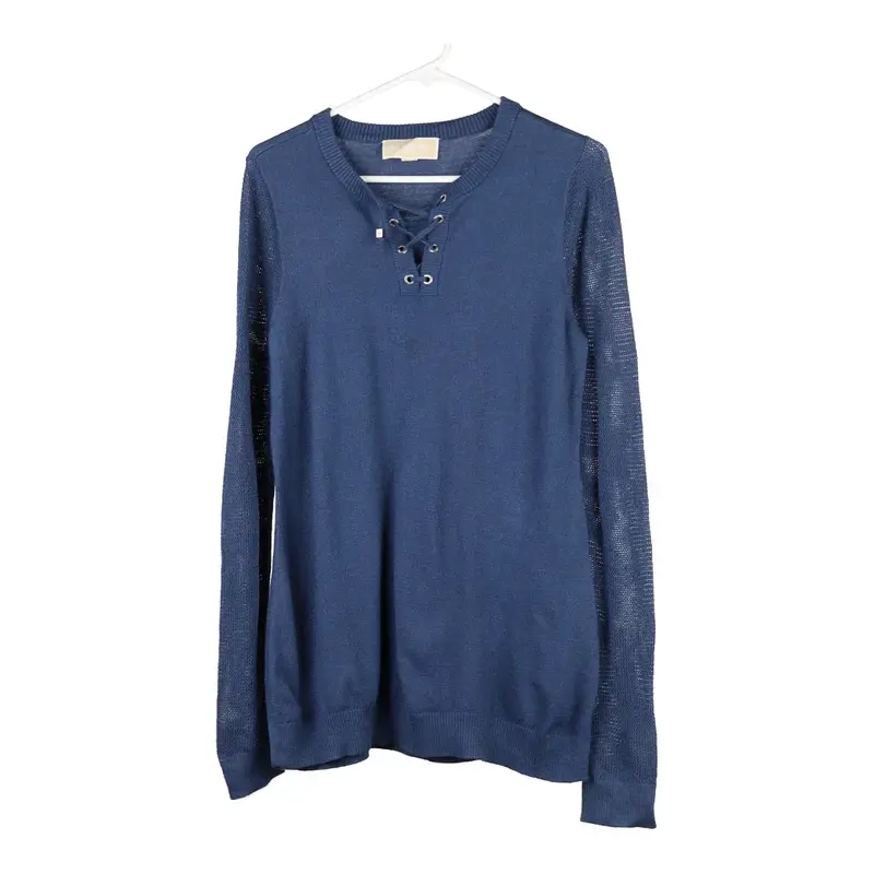 Michael Kors Long Sleeve Top - Medium Blue Cotton