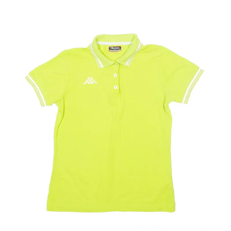 KAPPA Neon Polo Shirt Green Short Sleeve Boys L