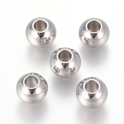 Tarnish Resistant 201 Stainless Steel European Beads