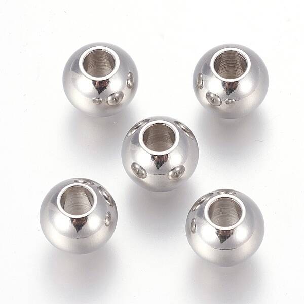 Tarnish Resistant 201 Stainless Steel European Beads