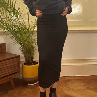 Unbranded Midi Skirt - 28W UK 8 Black Viscose