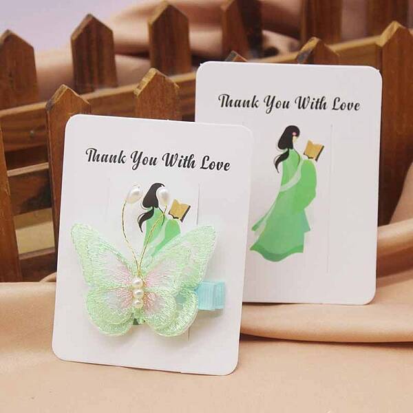 Rectangle Paper Hair Clip Display Cards