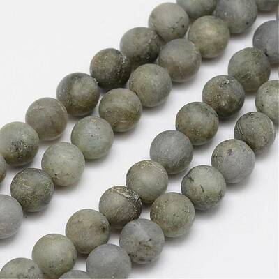 Natural Labradorite Frosted Bead Strands