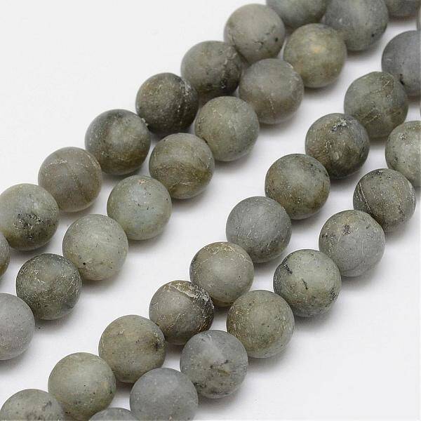 Natural Labradorite Frosted Bead Strands