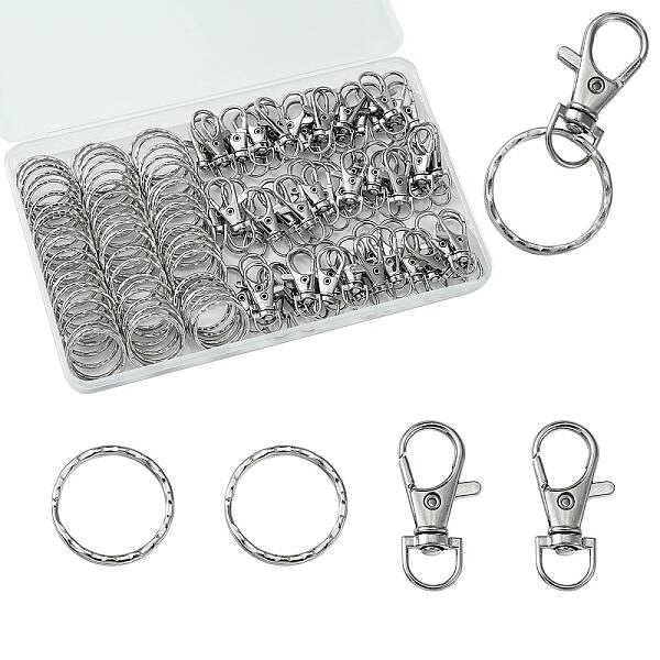 60Pcs Alloy Swivel Lobster Claw Clasps