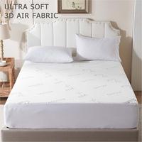 [BEDLORE]  Bamboo leaves  Dark waterproof fitted sheet , dustproof breathable bed sheet with deep pockets 6''-18'', bedding f...