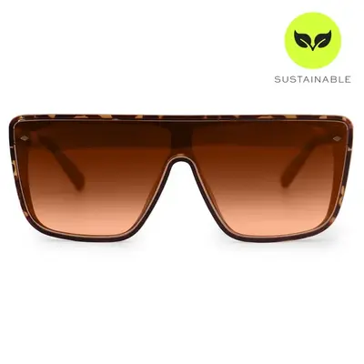 Sustainable Rayz - Limited Edition Tortoise Squared Sunglasses | Color: Tortoise - Dark Brown | Size: OS
