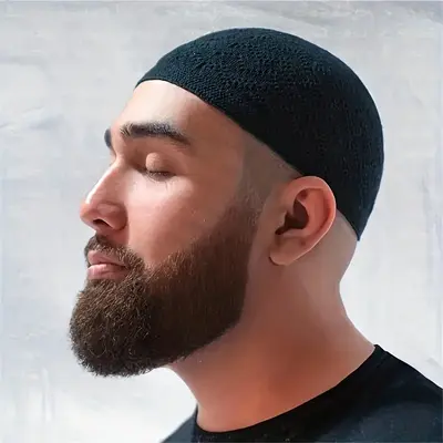 1pc Muslim Hat Men's Kufi Hat Knitted Hat, Knitted Breathable Hat, Ideal choice for Gifts