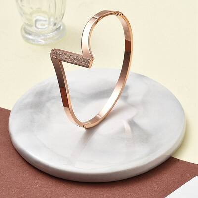 Ion Plating(IP) 304 Stainless Steel Hinged Bangles for Women