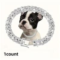 Rhinestone Decor Dog Chain Necklace, Adjustable Pet Necklace, Pet Jewelry Collars Accessories for Small To Large Dogs & Cats,...