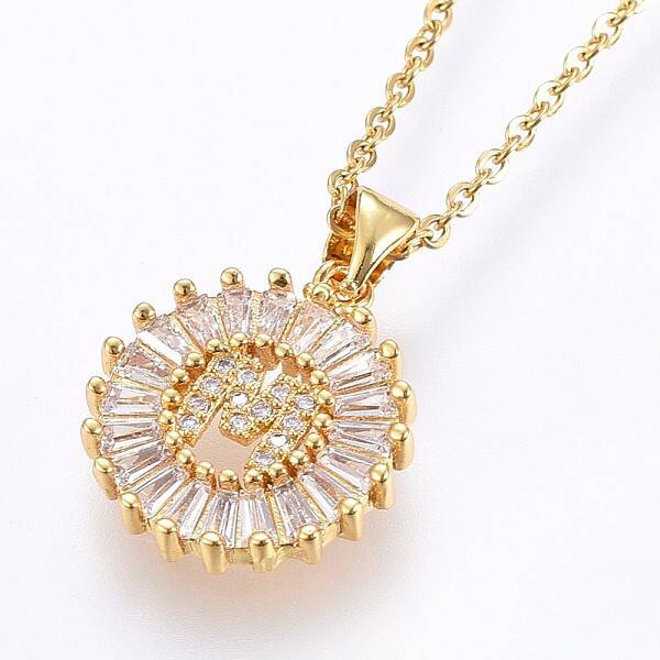 304 Stainless Steel Initial Pendant Necklaces
