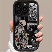 Skull Lovers Pattern Case for iPhone 16 15 14 Pro Max 13 12 11 XR XS Plus Shockproof Non Slip Military-Grade Protection Silic...
