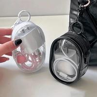 Portable Mini Transparent Zipper Storage Bag, 1 Count Electronic Compact Multi-functional Earphones Storage Bag, Fashion Head...