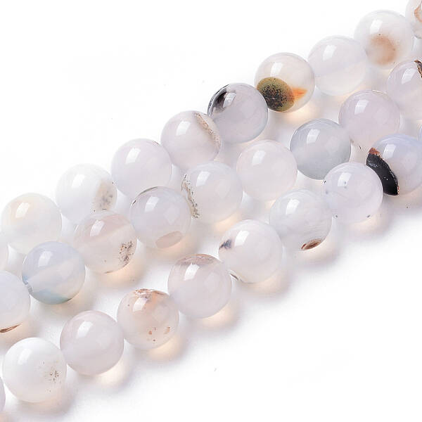 Natural Dendritic Agate Beads Strands
