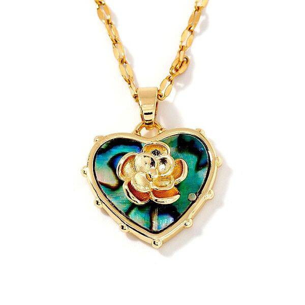 Barss Heart Flower Pendant Necklaces for Women