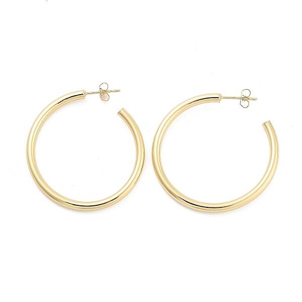 Rack Plating C-Shaped Brass Stud Earrings
