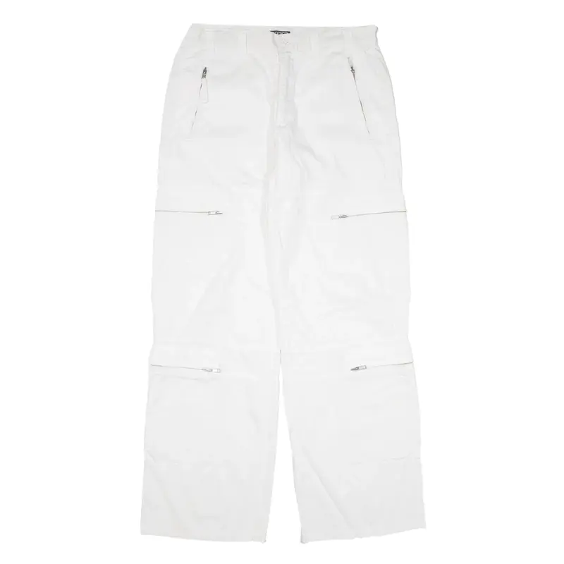 YES OR NO Cargo Trousers White Loose Straight Womens W32 L31