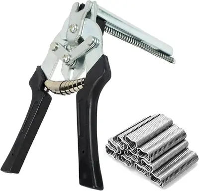 Your Choice! 2025 Type M Nail Ring Pliers with 600pcs Nails, Stainless Hog Ring Pliers Kit, Hog Ring Chicken Duck Goose Dog C...