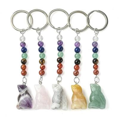 Bird Natural Gemstone Keychain