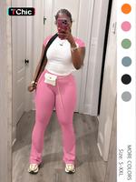 Women's Colorblock Top & Pants Two-piece Set, Casual Fashion Fitted Cozy Breathable Two Piece Outfits for Daily Outdoor Wear,...