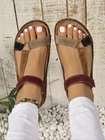 Women's Fashionable Velcro Sandals, Soft Bottom Sandals, Casual Comfortable Flat Sandals for Summer, Lightweight Breathable T...
