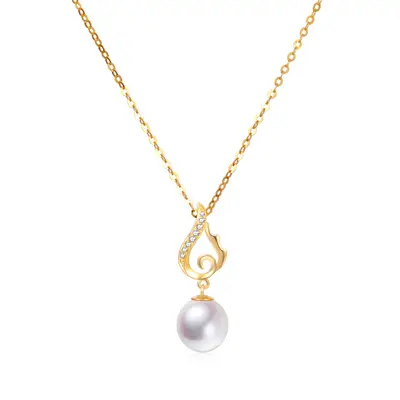 14K Gold 18'' +1'' +1'' Extender Inches Pearl Strand Necklace For Womem