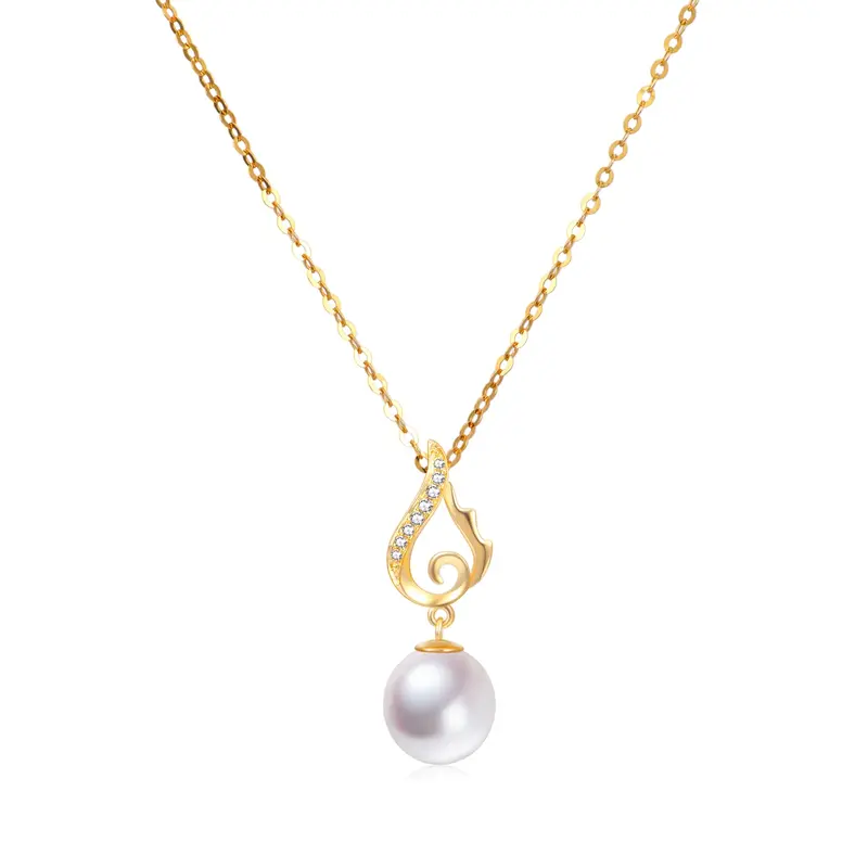 14K Gold 18'' +1'' +1'' Extender Inches Pearl Strand Necklace For Womem