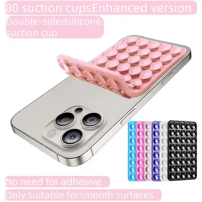 Silicone Suction Cup Phone Case Mount,1 Count Double Sided Phone Holder Mount, Hands-Free Strong Grip Holder for Selfies and ...