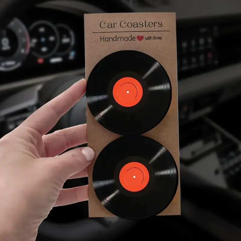 Car Coasters, Anti-slip Car Cup Holder Pad, Car Interior Decoration Accessories for Women & Men, Daily and Year-round Gift