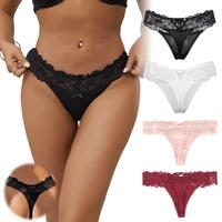 OHYEAH Women Sexy Lace G-String Thongs Panties Low Rise Underwear Undies for Cotton Crotch Cheeky Tangas Panties 4-18Size Gif...