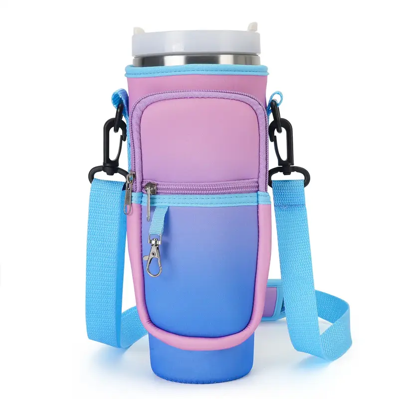 Tumbler Carrier Bag  (tumbler Not Included) , Portable Water Bottle Bag with Carabiner & Strap, Perfect for Simple Modern 40o...