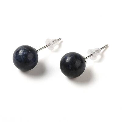 Natural Lapis Lazuli Stud Earrings