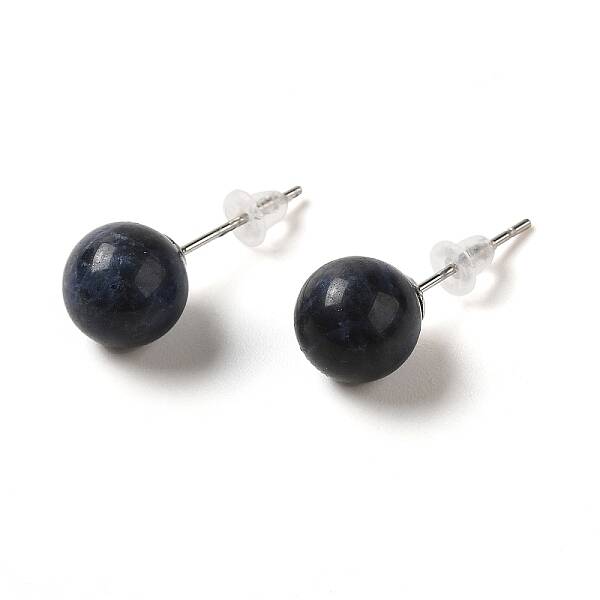 Natural Lapis Lazuli Stud Earrings