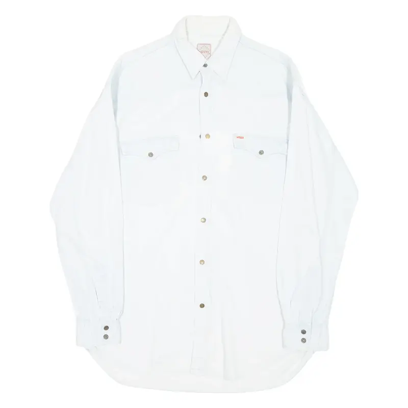 TEDDY'S Mens Denim Shirt Blue Long Sleeve M