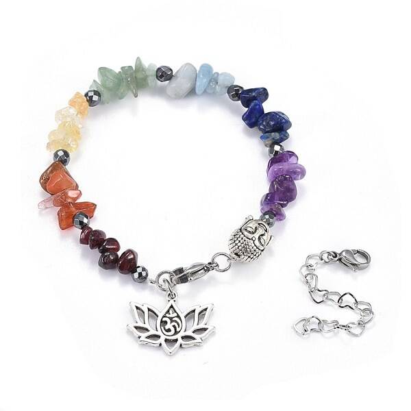 Natural & Synthetic Mixed Stone Charm Bracelets