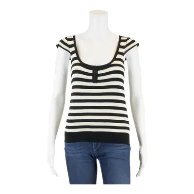 JOSEPH Top Black Striped Short Sleeve Womens M