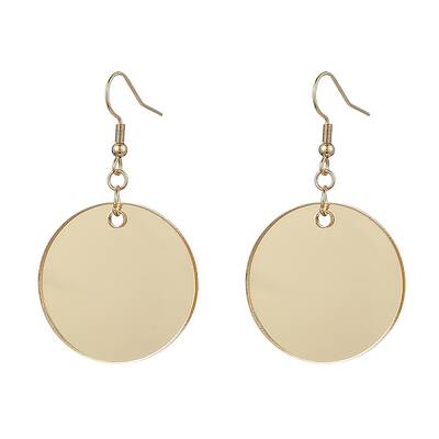 Blank Flat Round Acrylic Dangle Earrings