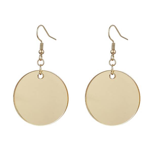 Blank Flat Round Acrylic Dangle Earrings
