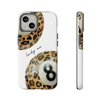Vintage Leopard 8 Ball Phone Case Retro Design, Aesthetic Phone Cover for iPhone 16 Pro Max, Samsung, Pixel junk