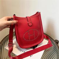 Fashion Women's Solid ColorMinimalist Square Bag - Textured PU Shoulder &Crossbody Letter Handbag for Street Style Crossbodyb...