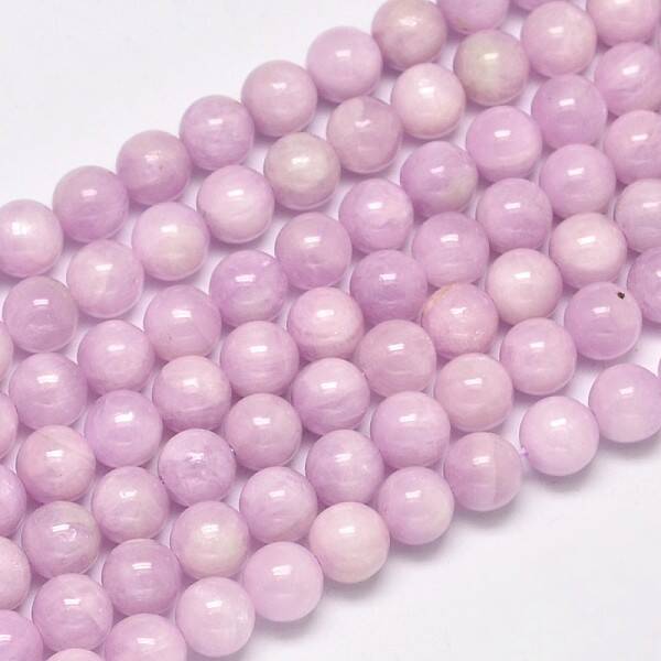Round Grade A Natural Kunzite Beads Strands