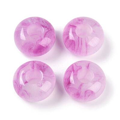 Resin European Beads with Glitter Powder