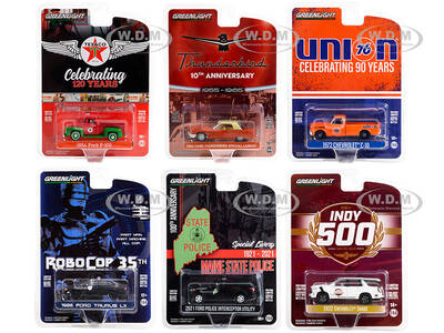 Anniversary Collection Set of 6 pieces Series 15 1/64 Diecast Model Cars by Greenlight
